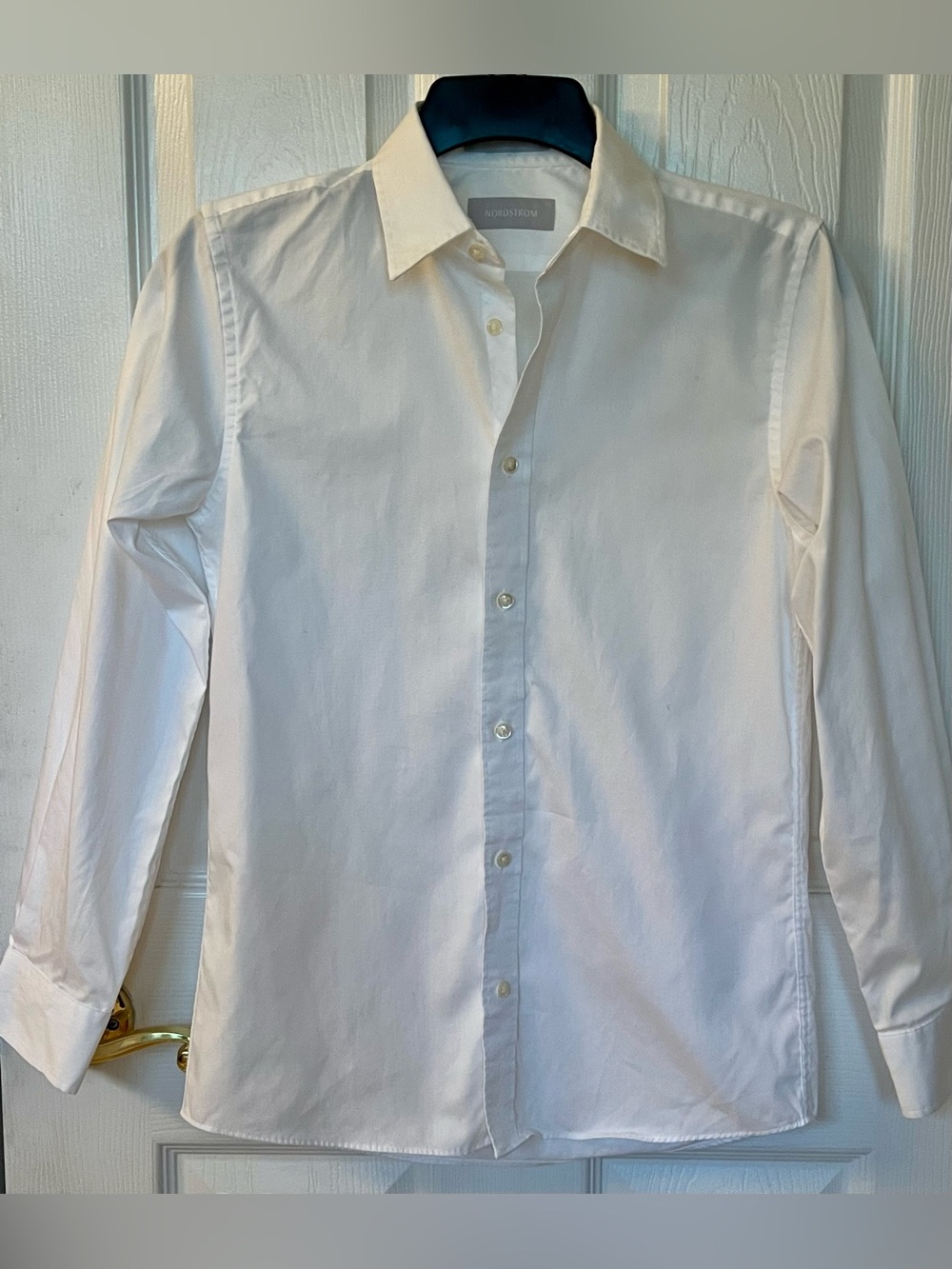 NWOT Nordstrom Kids Crisp White Long Sleeve Button Up Shirt Size 14